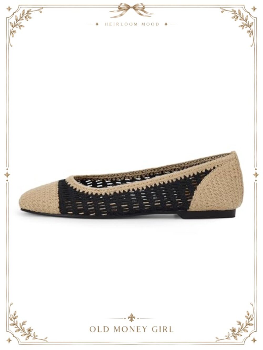 Raffia Ballet Flats Women Mesh Mary Jane Ballerina Espadrilles Round Toe Slip On